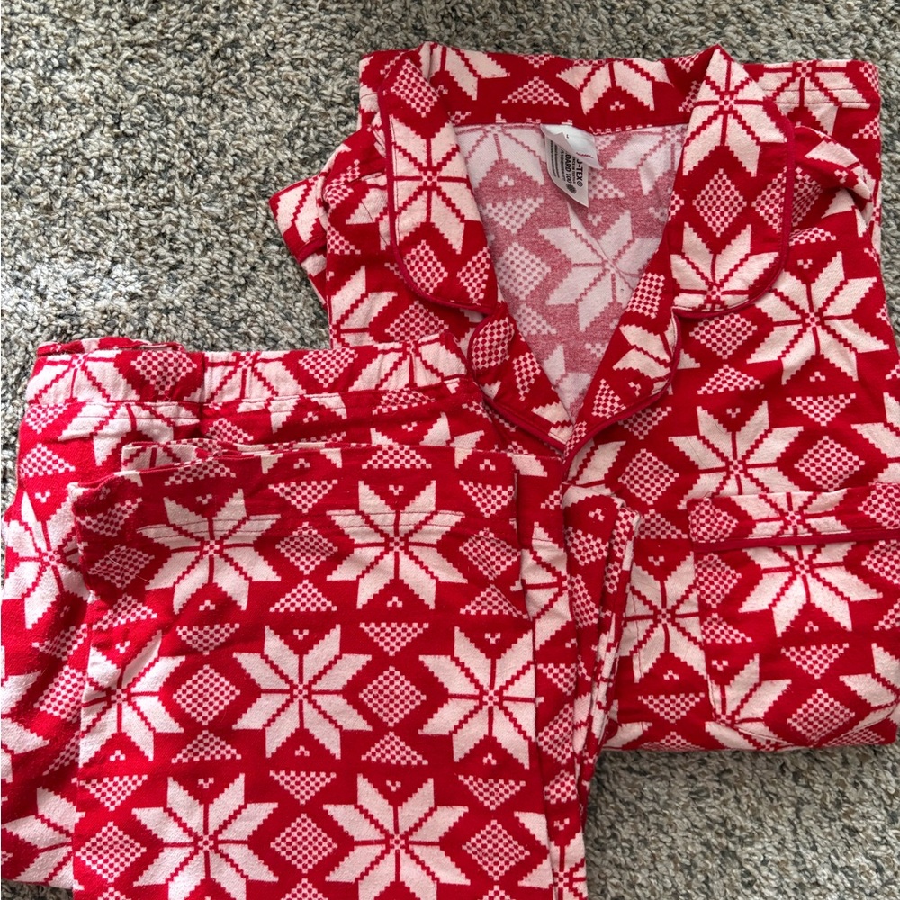 Women’s Hanna Andersson Red and White Snowflake Pajama Set